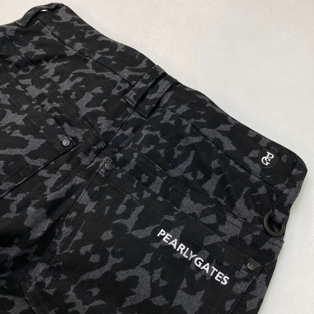 パーリーゲイツ パンツ 黒×グレー 千鳥 レオパード レディース 0(S