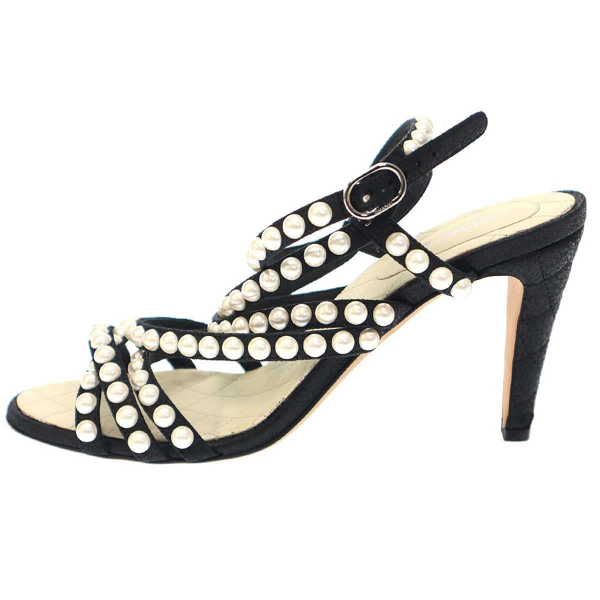 CHANEL シャネル マルチストラップマトラッセパールサンダル