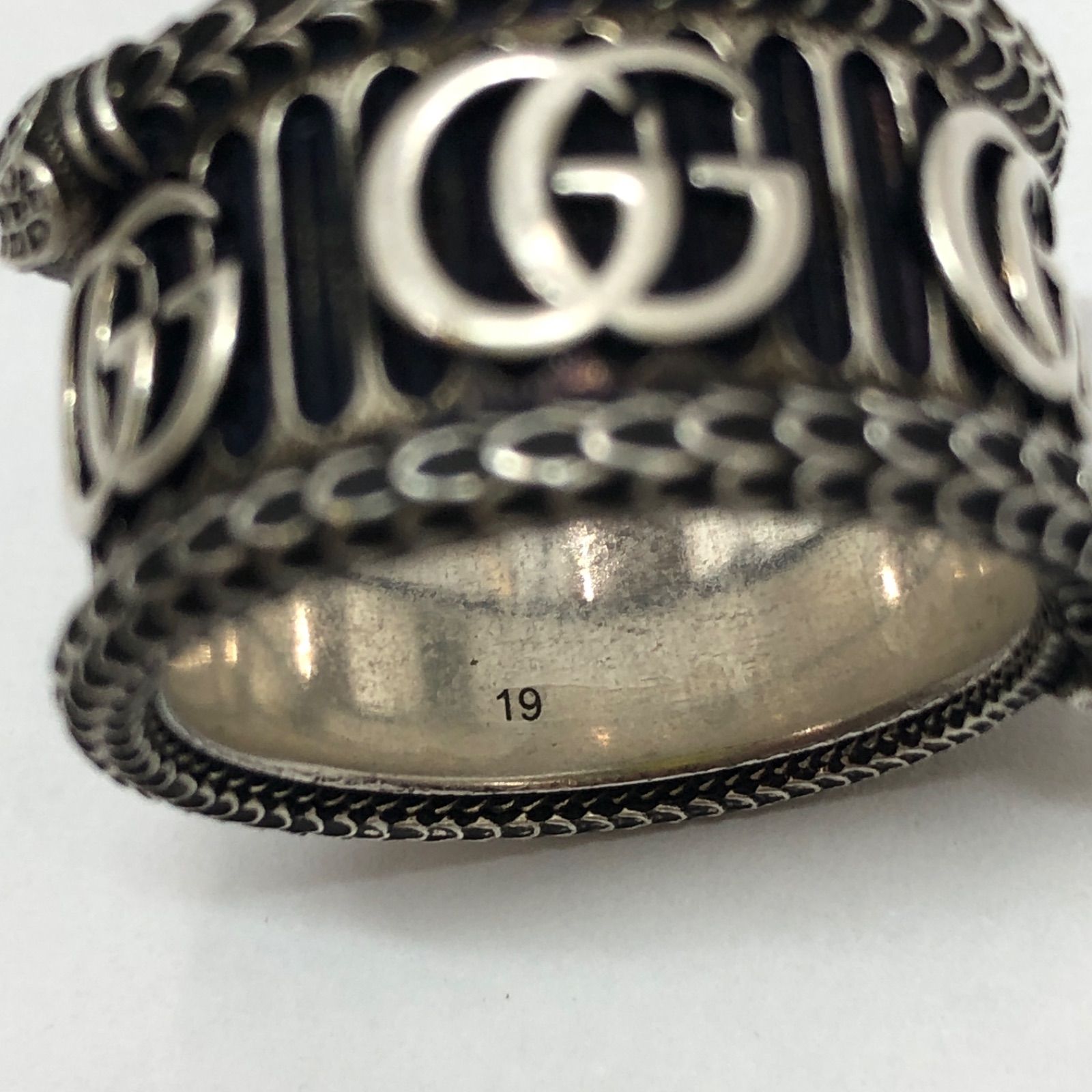 GUCCI グッチ GG Marmont Double G Snake Ring Silver GG