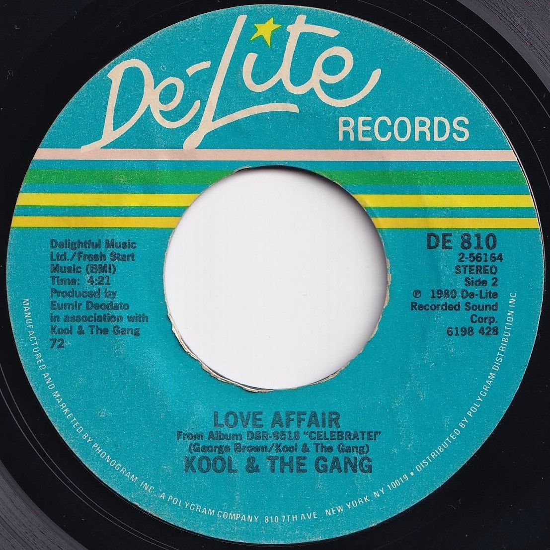 Kool & The Gang Take It To The Top / Love Affair De-Lite US DE 810 207167 SOUL DISCO ソウル ディスコ レコード 7インチ 45