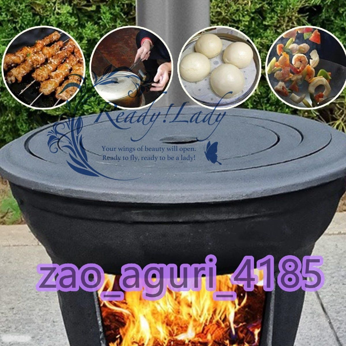 キャンプ 薪ストーブ ウッドストーブ 暖炉 バーベキューコンロ 焚き火台 アウトドアクッキング 鋳鉄グリドル付き 効率的な燃焼