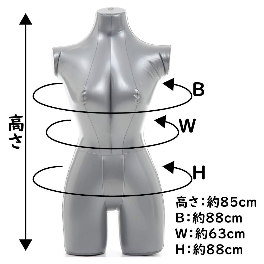 エアートルソー レディース 上半身タイプ 卓上型 ビニールマネキン