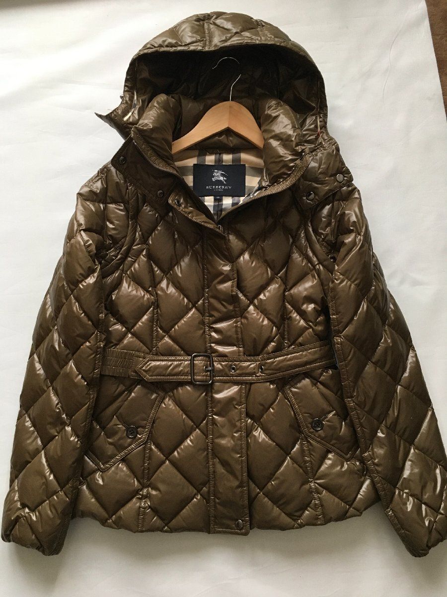 BURBERRY - バーバリー ロンドン 裏地チェック ファー ダウン コート ジャケット 40 美品 BURBERRY LONDON バーバリーロンドン 高級 ファー ダウン
