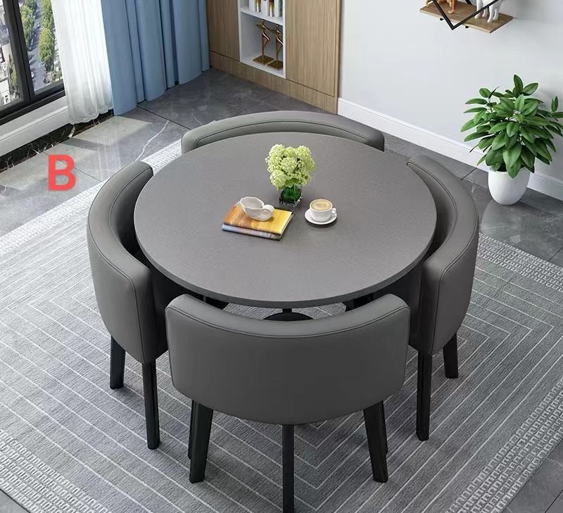 鮮度感のある 大好評 ダイニングテーブルセット ダイニングテーブル 椅子 5点セット 省スペース ダイニングセット 丸型 食卓セット 会議 リビング シンプル オフィス 商談