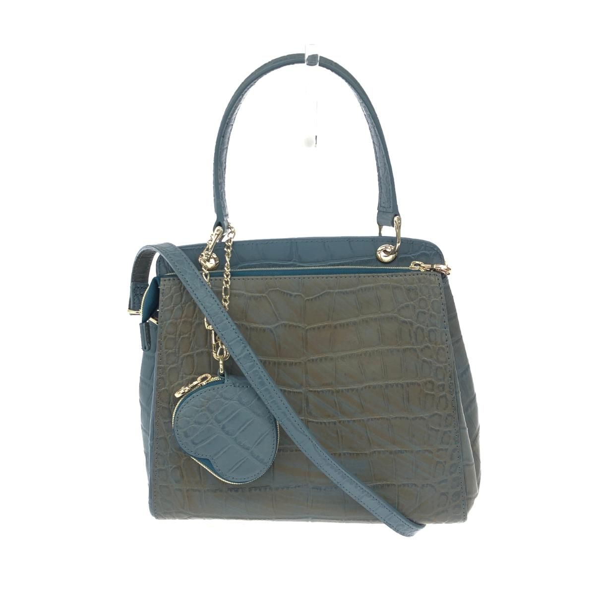 cat in the closet キャットインザクローゼット 2WAYハンドバッグ 2WAYバッグ グレー ブルー レザー 240002230630