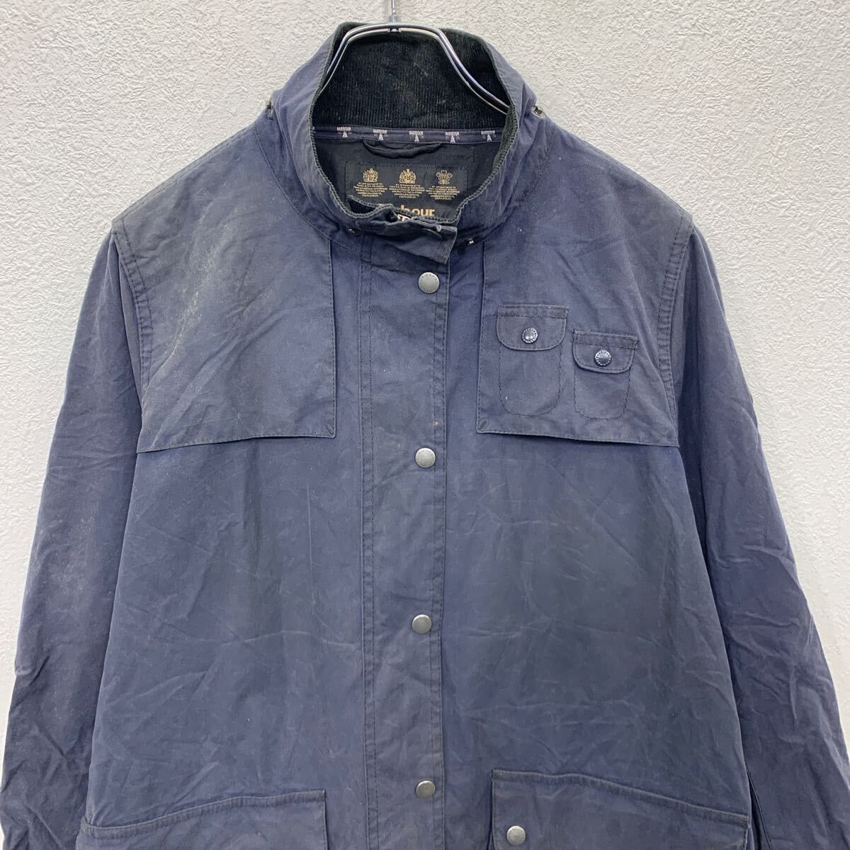 Barbour オイルドジャケット 10 M~ ネイビー バブアー ジップ Barbour オイルドジャケット 10 M~ ネイビー バブアー ジップ