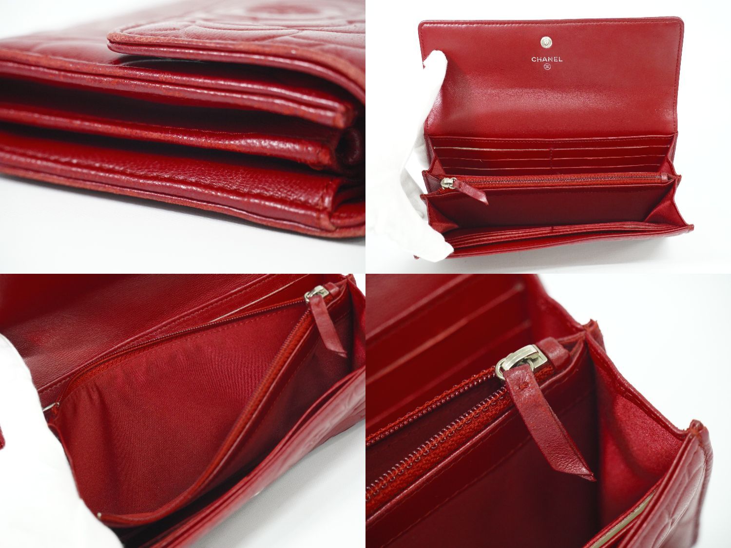 本物 シャネル CHANEL ココマーク カメリア 長財布 ロングウォレット  