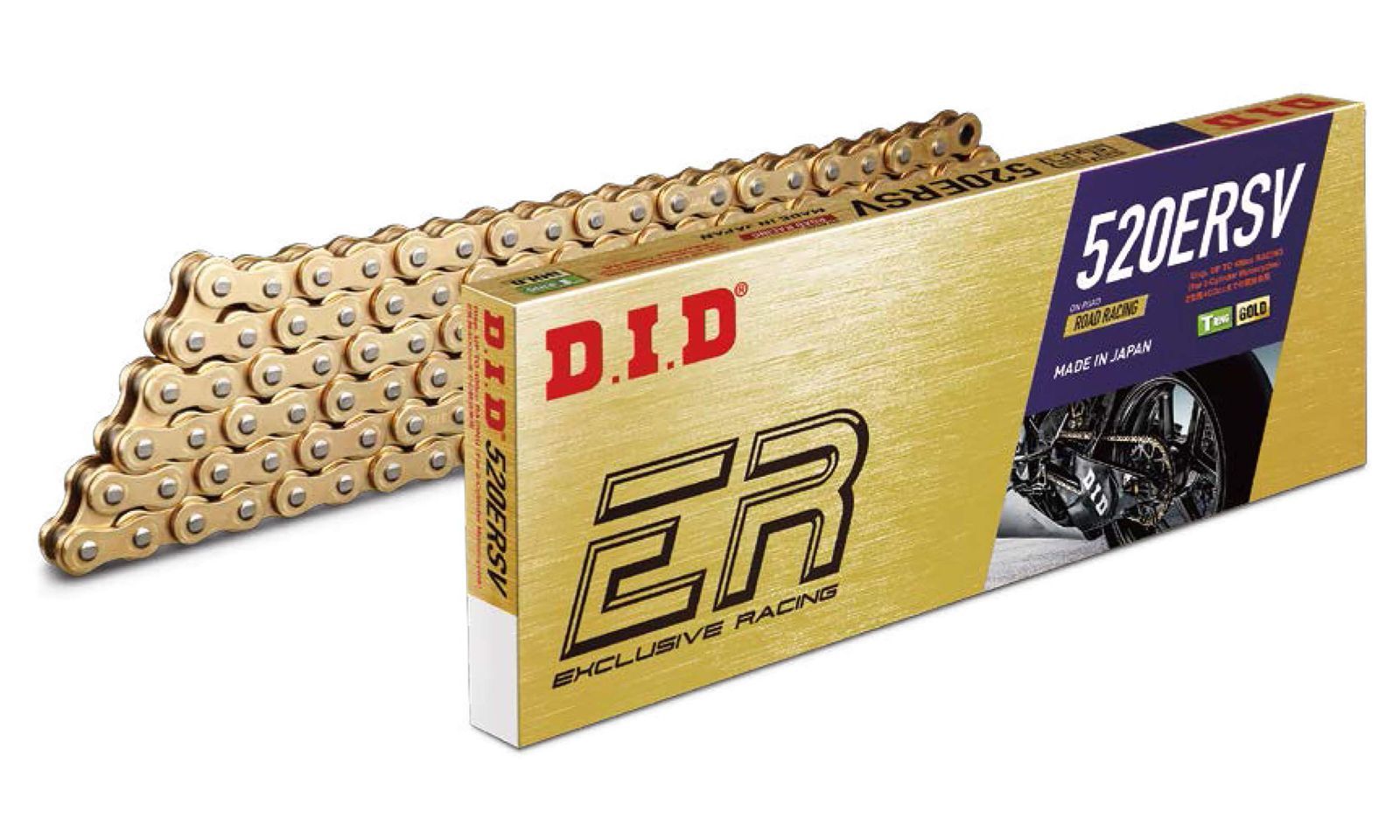 D.I.D 大同工業 バイク用チェーン カシメジョイント付属 520ERSV-112ZB G-G ゴールド T-リング 二輪 オートバイ用 388214