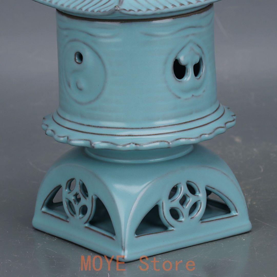 宋汝窯鉄胎刻八卦紋薫香炉 香道具 景徳鎮 陶磁器 装飾品 現代工芸品美術品 置物 宋汝窯鉄胎刻八卦紋薫香炉 香道具 景徳鎮 陶磁器 装飾品 現代