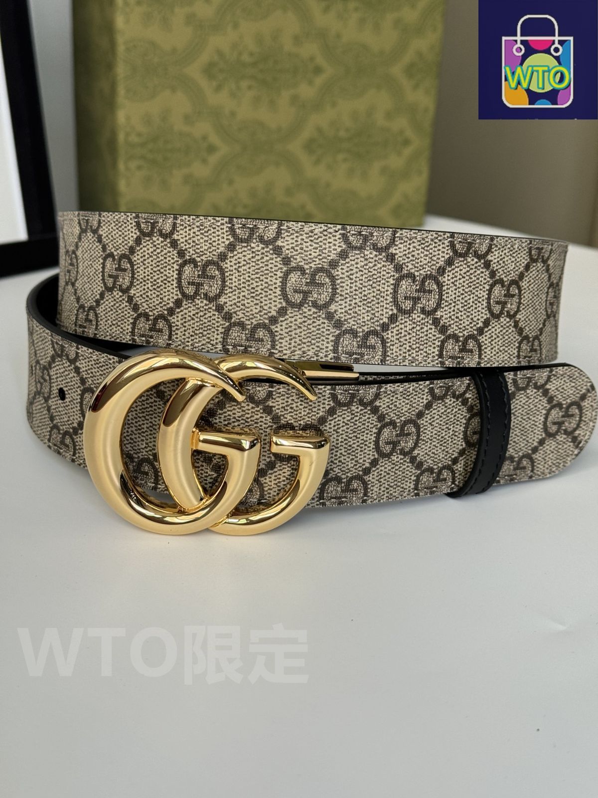 今日特価】Gucci グッチ ダブル G レトロ回転バックル ベルト-1