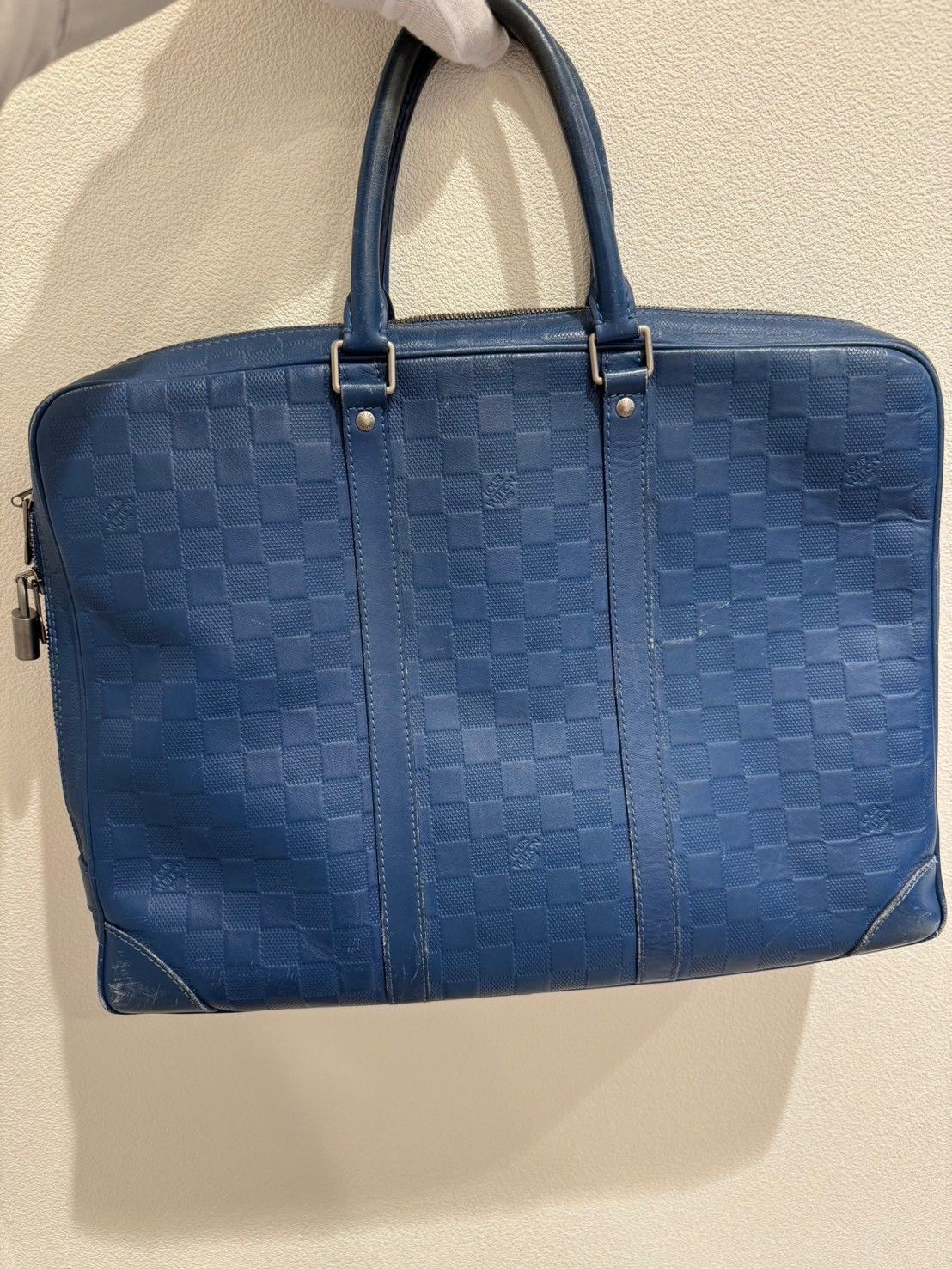 中古品】 LOUIS VUITTON ルイヴィトン N41291 ダミエアンフィニ ポルトドキュマン ヴォワヤージュ PDV トートバッグ カバン  ハンドバッグ ダミエアンフィニレザー メンズ ブルー お買い得商品 お洒落 - メルカリ