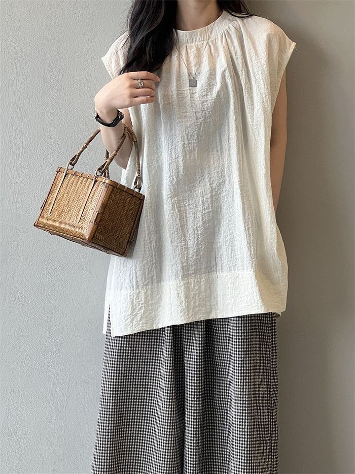 チュニック 夏 Tシャツ レディース ノースリーブ プルオーバー