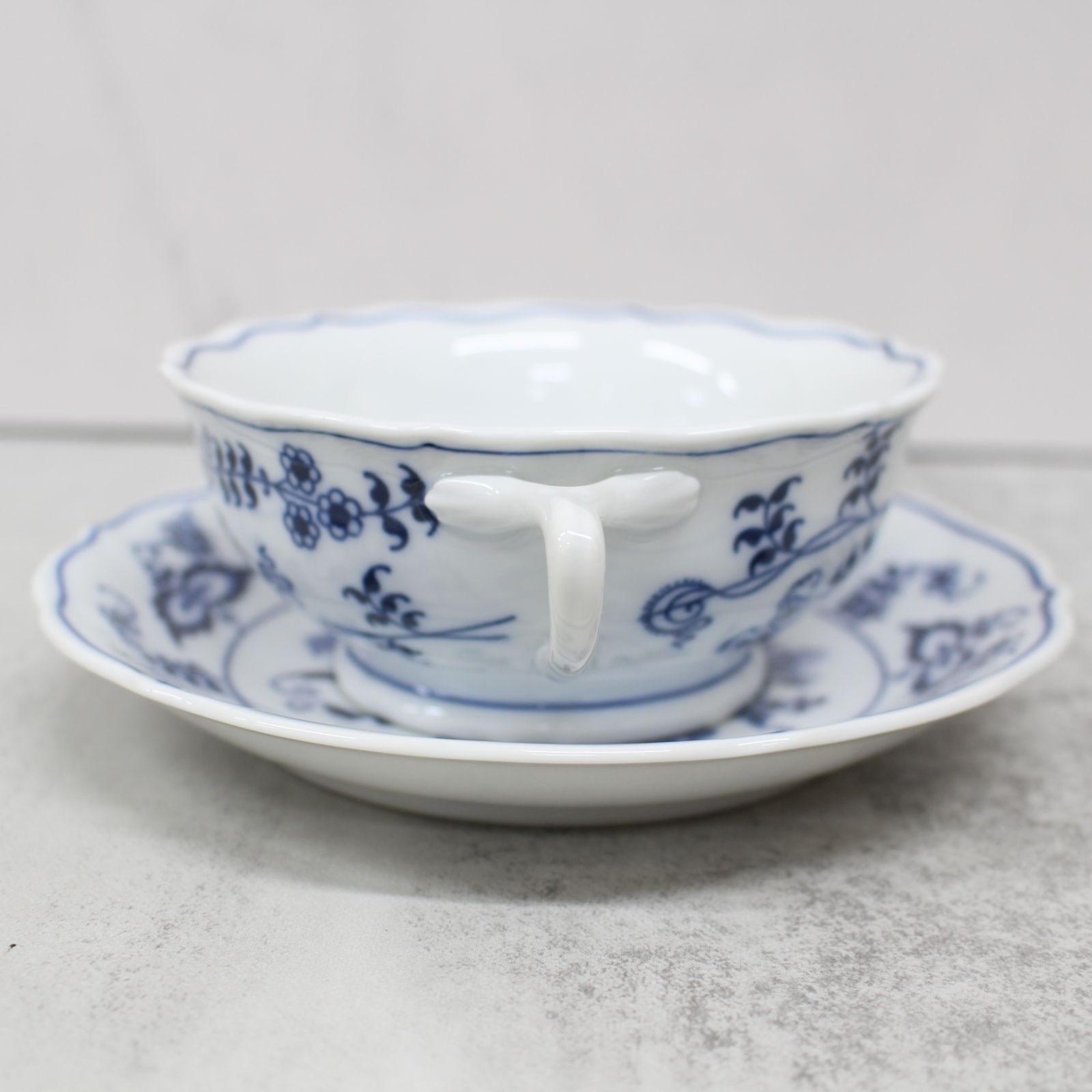 S105)Blue Danube スープカップ&ソーサー ブルーダニューブ ペア