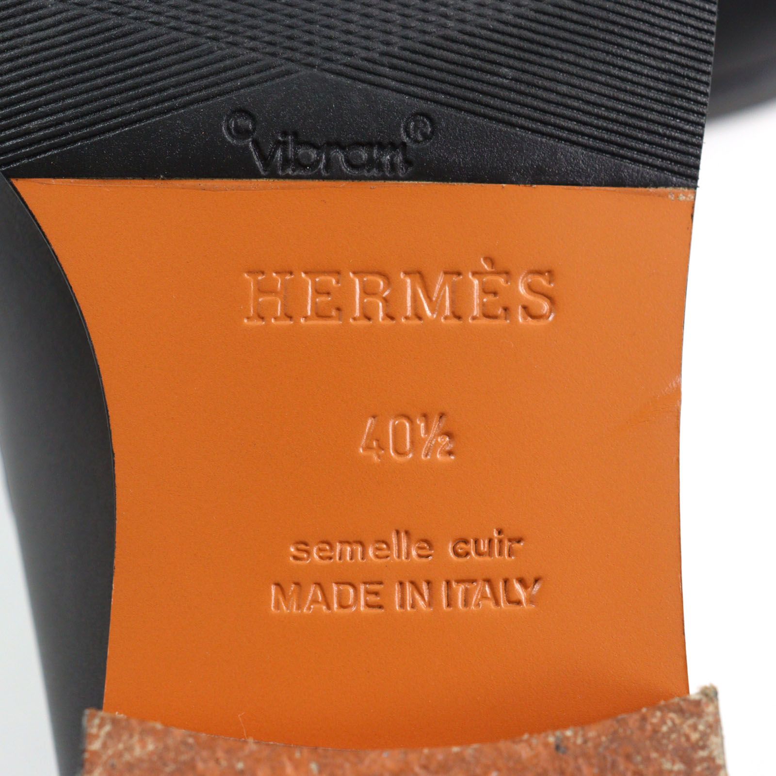 HERMES エルメス モントレー Hロゴ金具 シューズ 黒