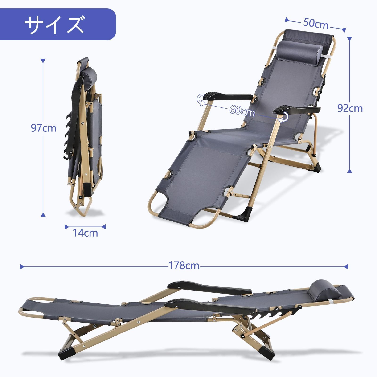❣️新品未使用❣️VECELO 折りたたみベッド キャンプ　リクライニング Amazon | VECELO 折りたたみベッド 折り畳み 室内外兼用 簡易