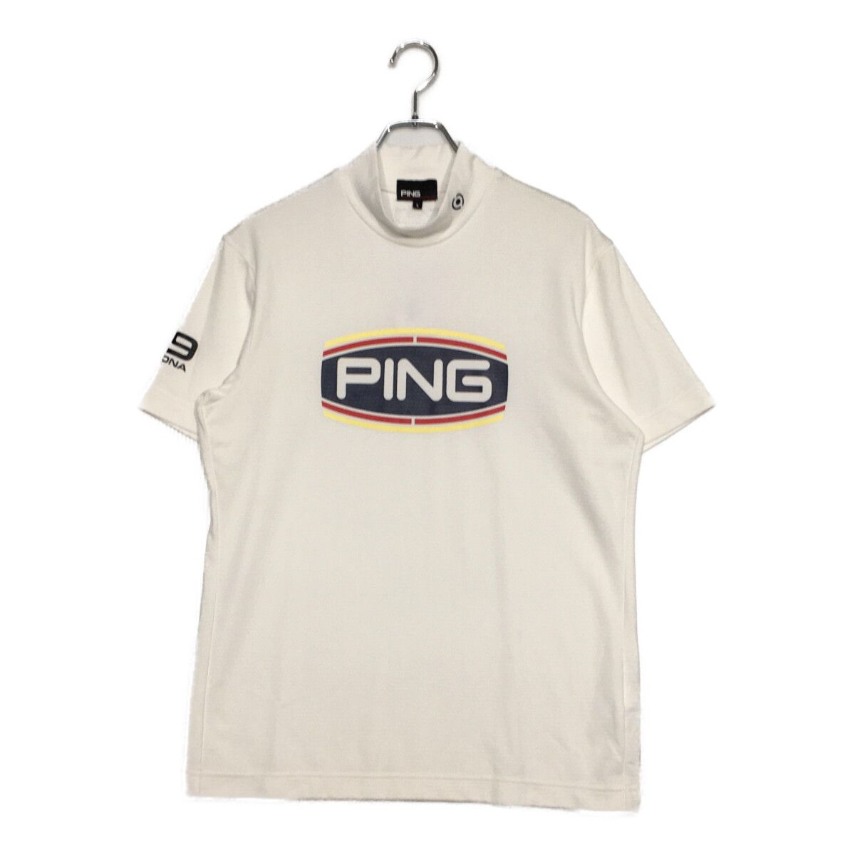 ゴルフ メンズ ピン PING 半袖シャツ L 白 ホワイト モックネック ロゴ