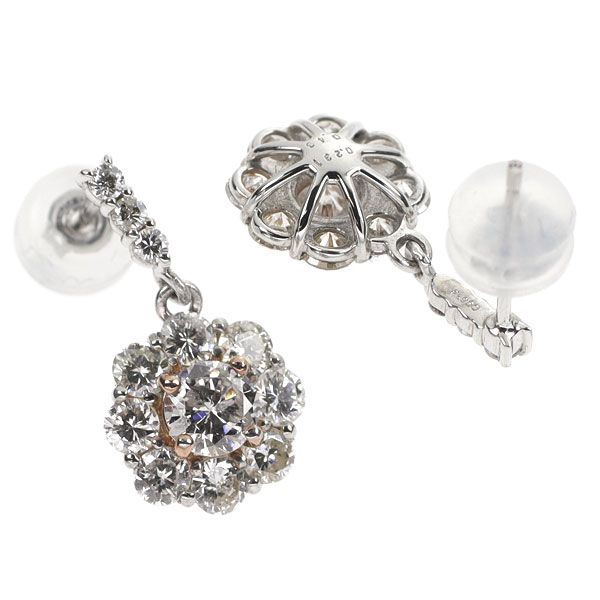 新品 希少 Pt 天然ピンクダイヤモンド ピアス 0.460ct VLP/VLBP