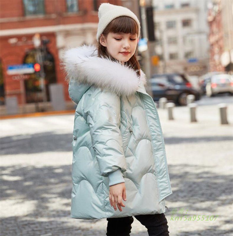 ダウンコート 女の子 ダウンジャケット 子ども フード ロング 秋 ジュニア アウター 子供服 防寒 ダウン 冬 kni 5 a 955107