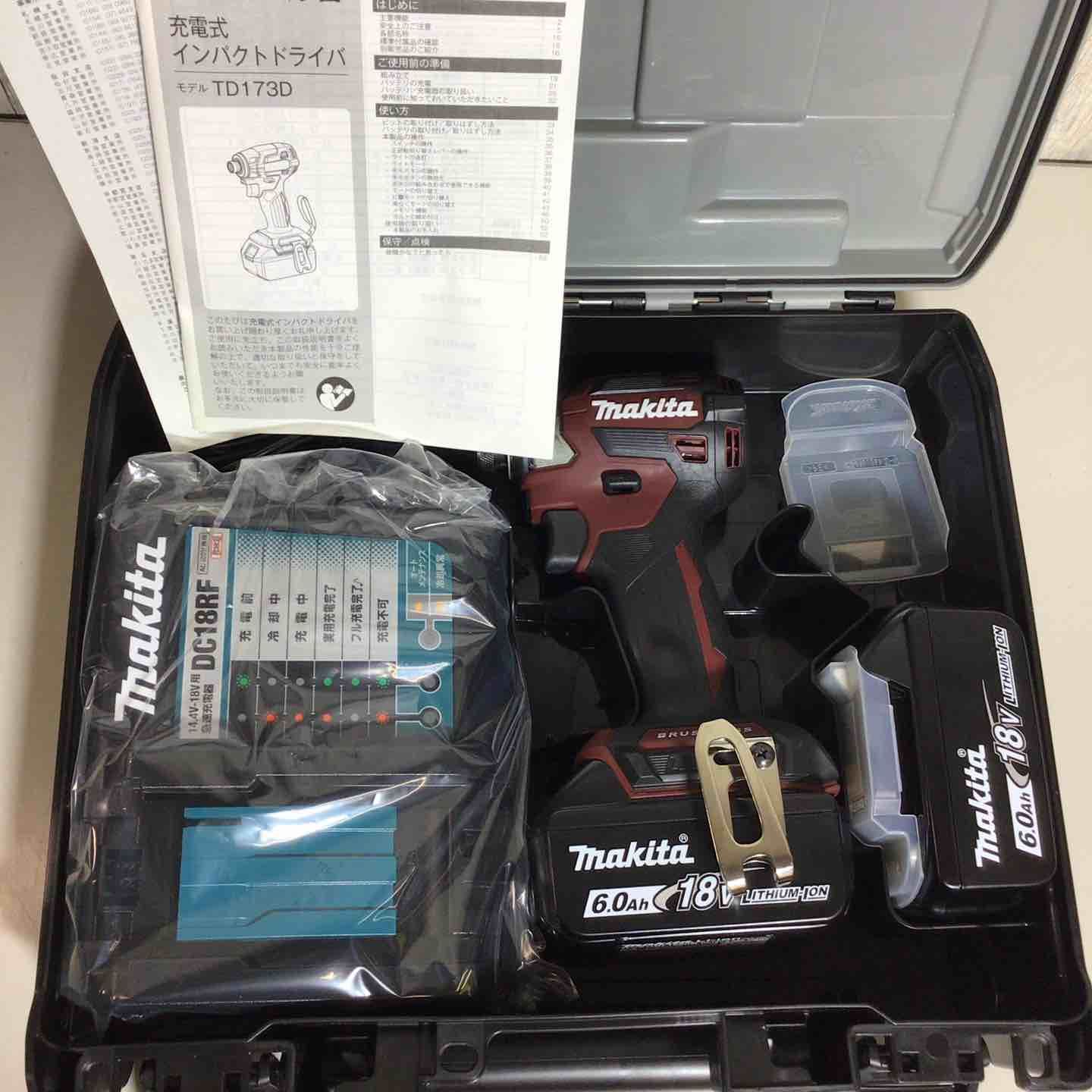 ♥品 色 マキタ makita コードレス インパクトドライバー TD173DGXAB フルセット インパクト レッド 赤 純正 純正品 充電式 戸田店