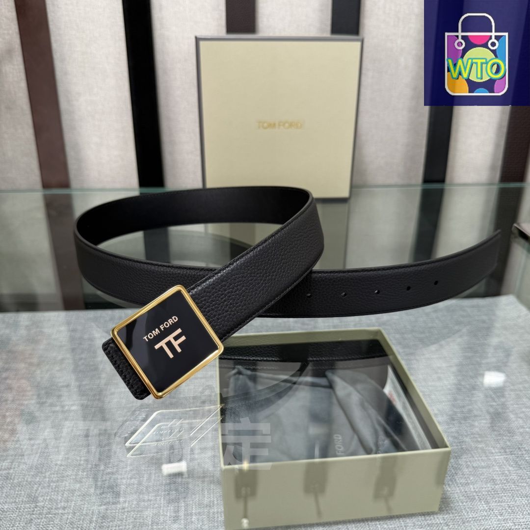 TOM FORD レザーベルト TOM FORD トム・フォード メッシュ レザーベルト | ブラウン
