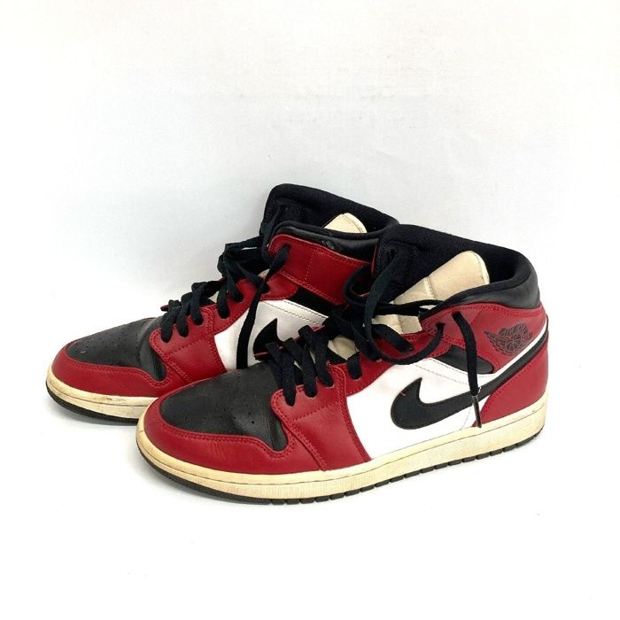 NIKE ナイキ スニーカー 554724-069 AIR JORDAN 1 MID CHICAGO BLACK TOE エアジョーダン1 ミッド シカゴ ブラックトゥ レッド size27cm