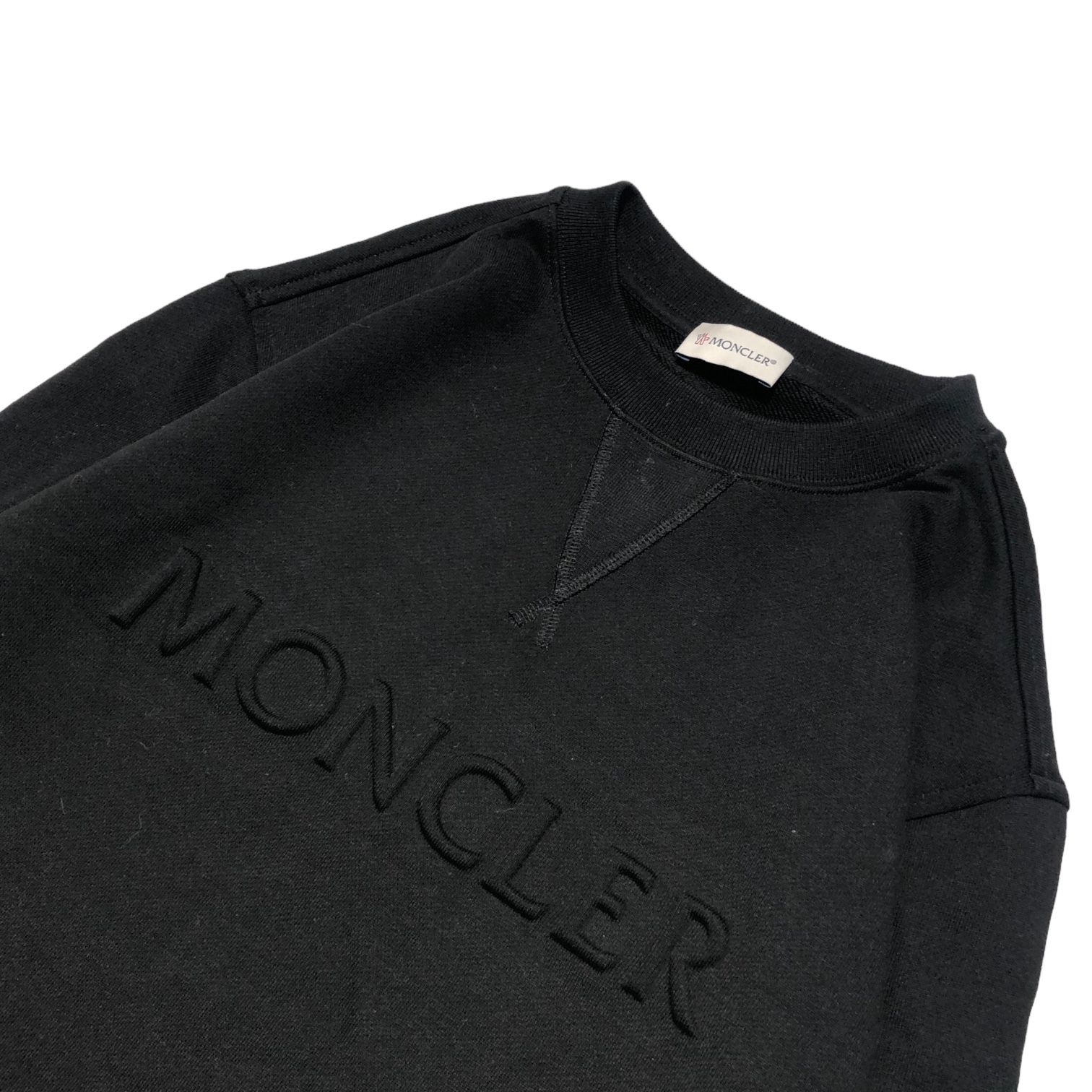 23AW★モンクレール ロゴ スウェット FELPA GIROCOLLO 黒 M MONCLER(モンクレール) 23AW FELPA GIROCOLLO クルーネック ロゴ