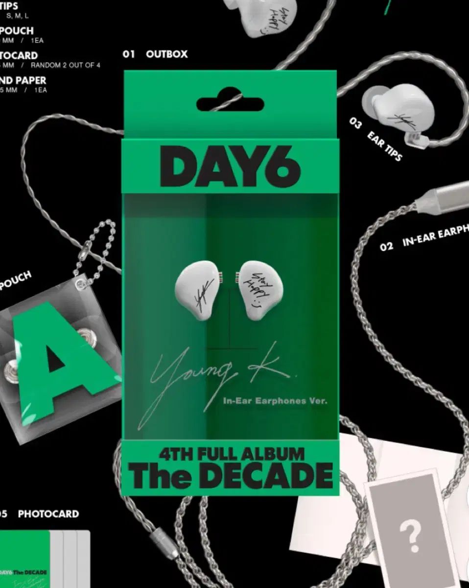 DAY6 The DECADE インイヤー イヤホン ヨンケイ Young K DAY6 - [THE DECADE] 4th Full Album IN-EAR EARPHONES Young K