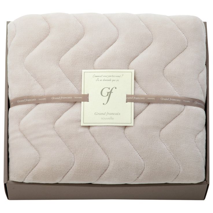 グランフランセヌーベル 吸湿発熱綿入りハイソフトタッチ敷パット ピーチグレー (GFN8057)