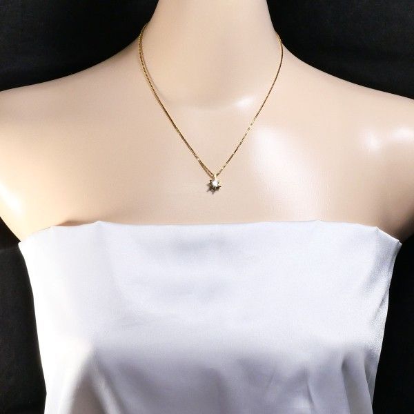 【大特価!!】 NECKLACE ネックレス K18YG ダイヤ 約 総重量約4.9g 鑑別書 0.56 イエローゴールド