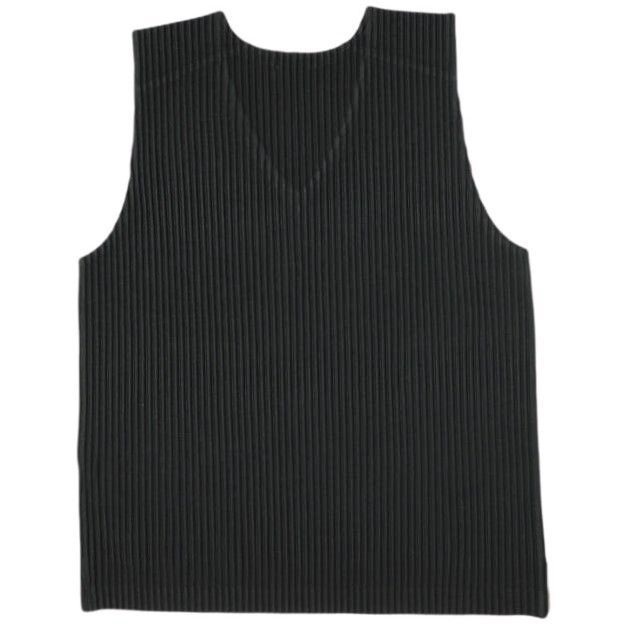 新品 HOMME PLISSE ISSEY MIYAKE オムプリッセ イッセイミヤケ BASICS VEST Vネックプリーツベスト  HP55JE310 3 ブラック ジレ ノースリーブ トップス g16058 - メルカリ