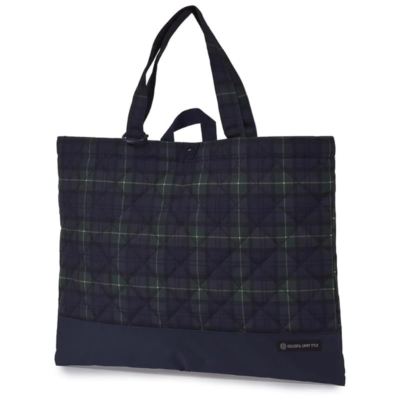 COLORFUL CANDY STYLE レッスンバッグ キルティング (ループ付き) 撥水タイプ タータンチェック・ダークグリーン はっ水 軽量 汚れにくい シワ防止 男の子 NL400900