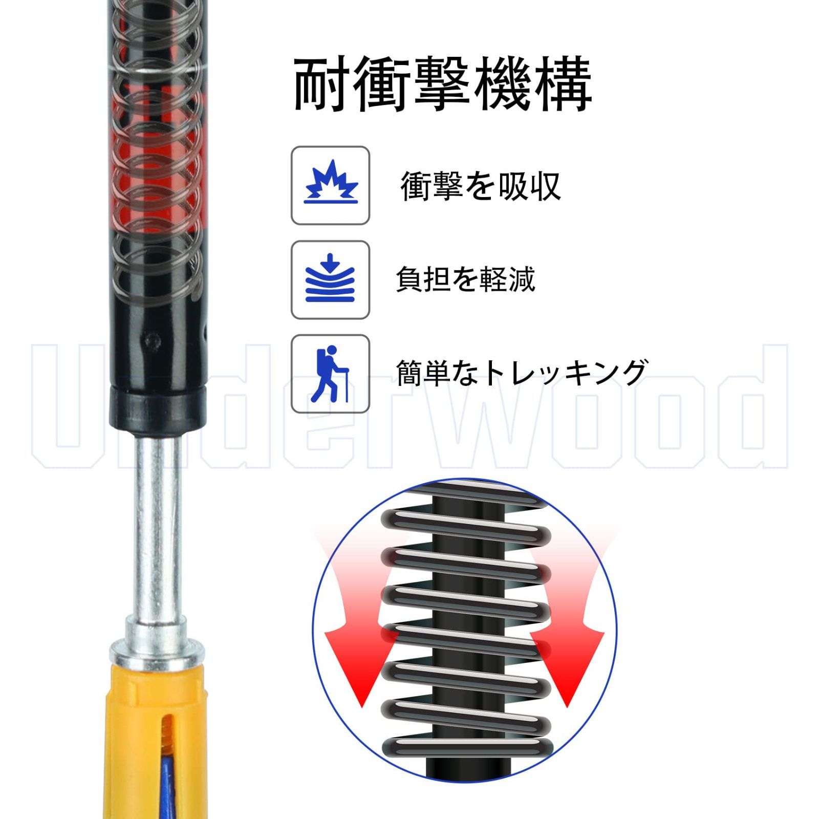 特価商品】60-135cm伸縮可能 ハイキングポール 長さ調整可能