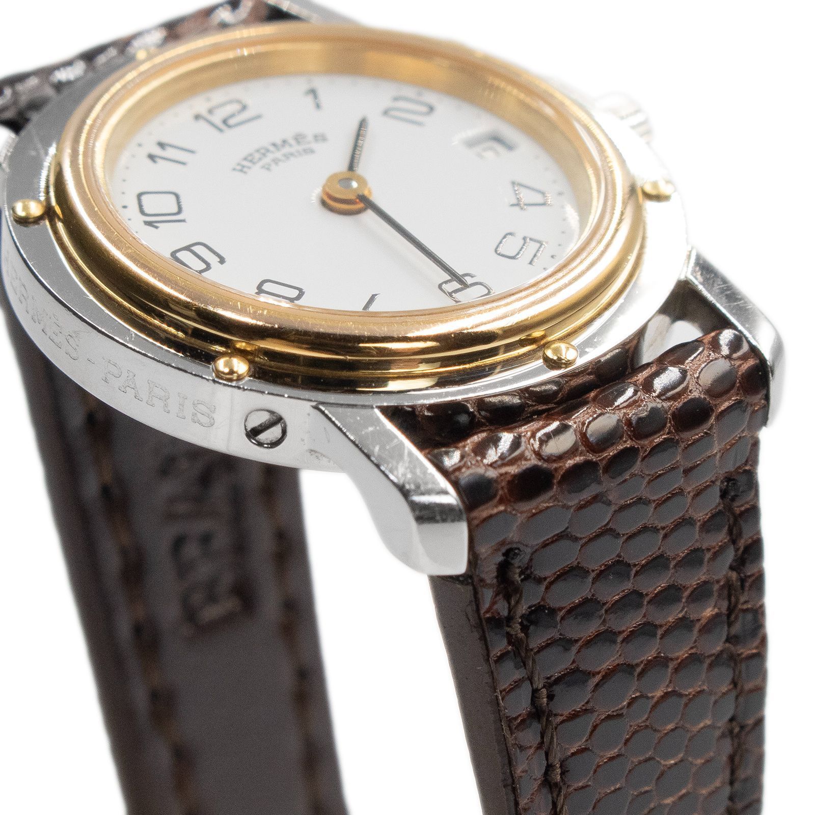 送料無料 エルメス 腕時計 クォーツ レディース クリッパー 白