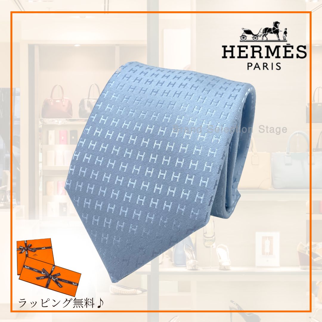 美品 HERMES エルメス H柄 ファソネ 総ロゴ ネクタイ キャメル 茶 美品 HERMES エルメス H柄 ファソネ 総ロゴ ネクタイ ブラウン 茶
