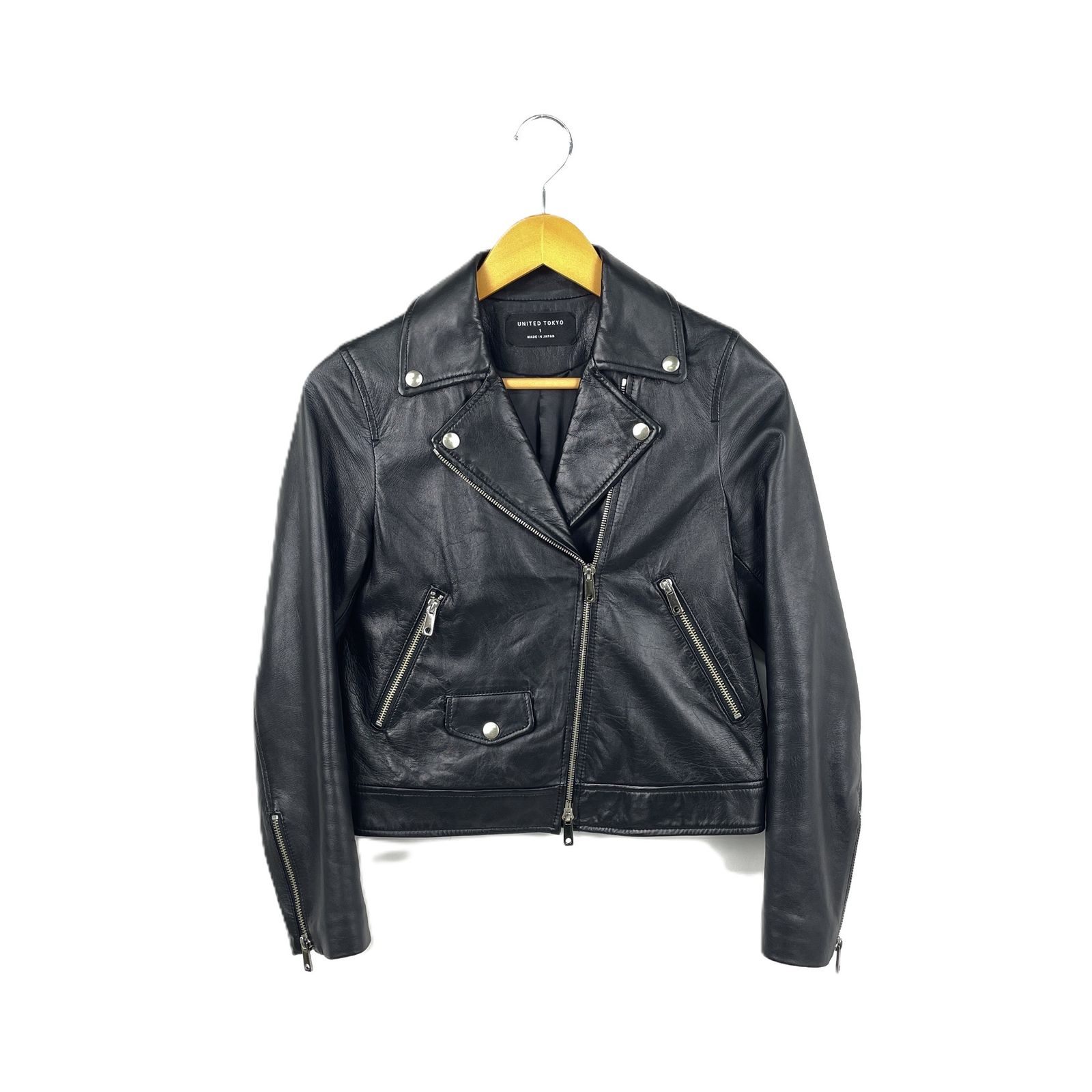 UNITED TOKYO ユナイテッドトーキョー 507152004 シープレザー ダブルライダースジャケット レザージャケット サイズ1 ブラック