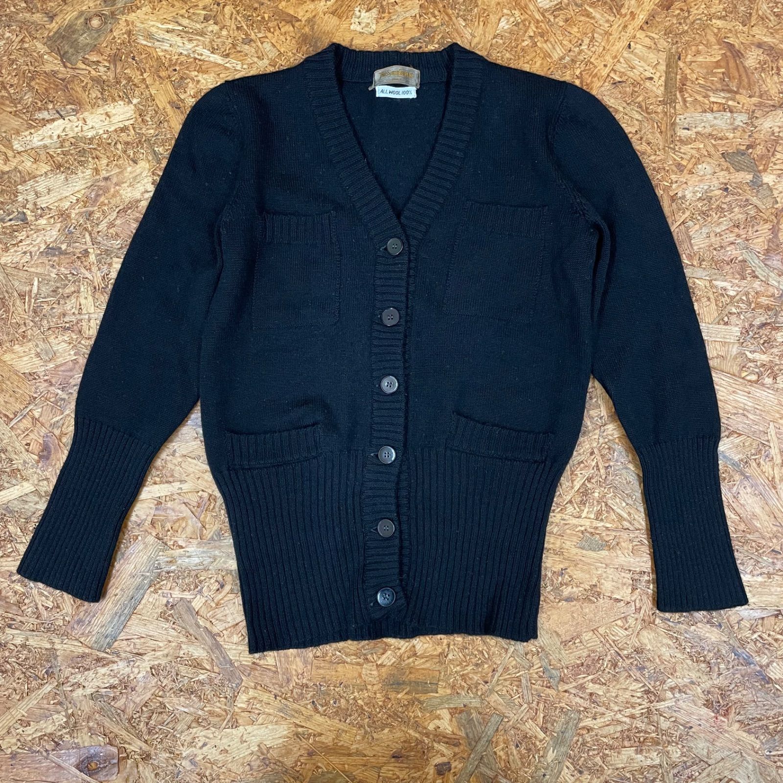 Yves Saint Laurent サンローラン リブニットカーディガン YVES SAINT LAURENT ニット カーディガン 2 ブラック イブサン