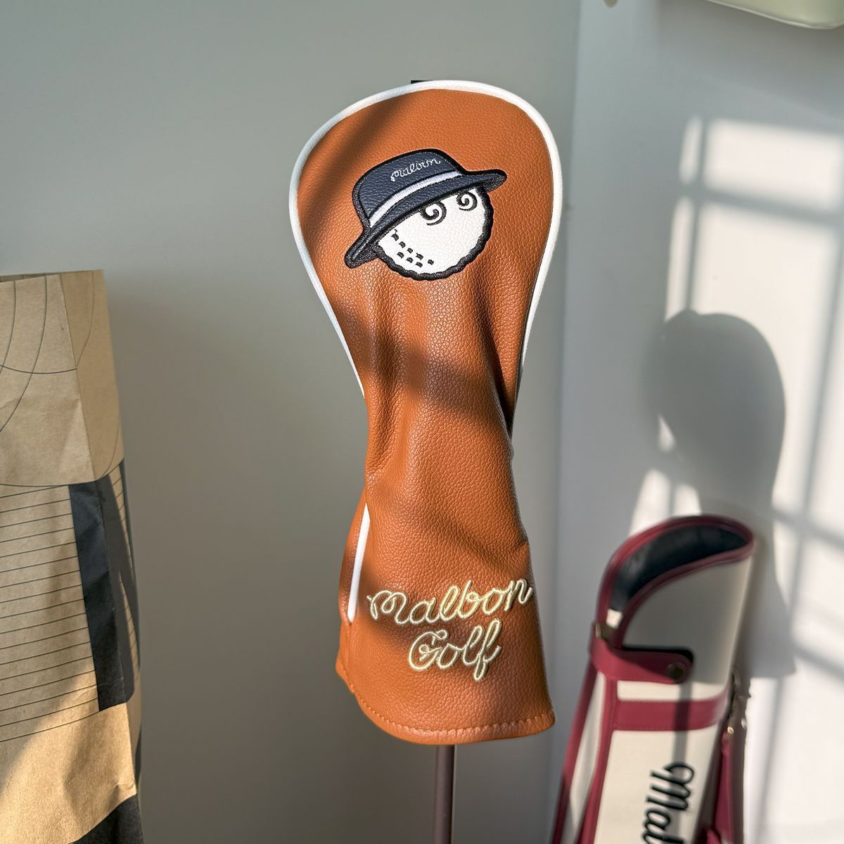 4点セット】ヘッドカバー MALBON GOLF ブラウンスポーツ用