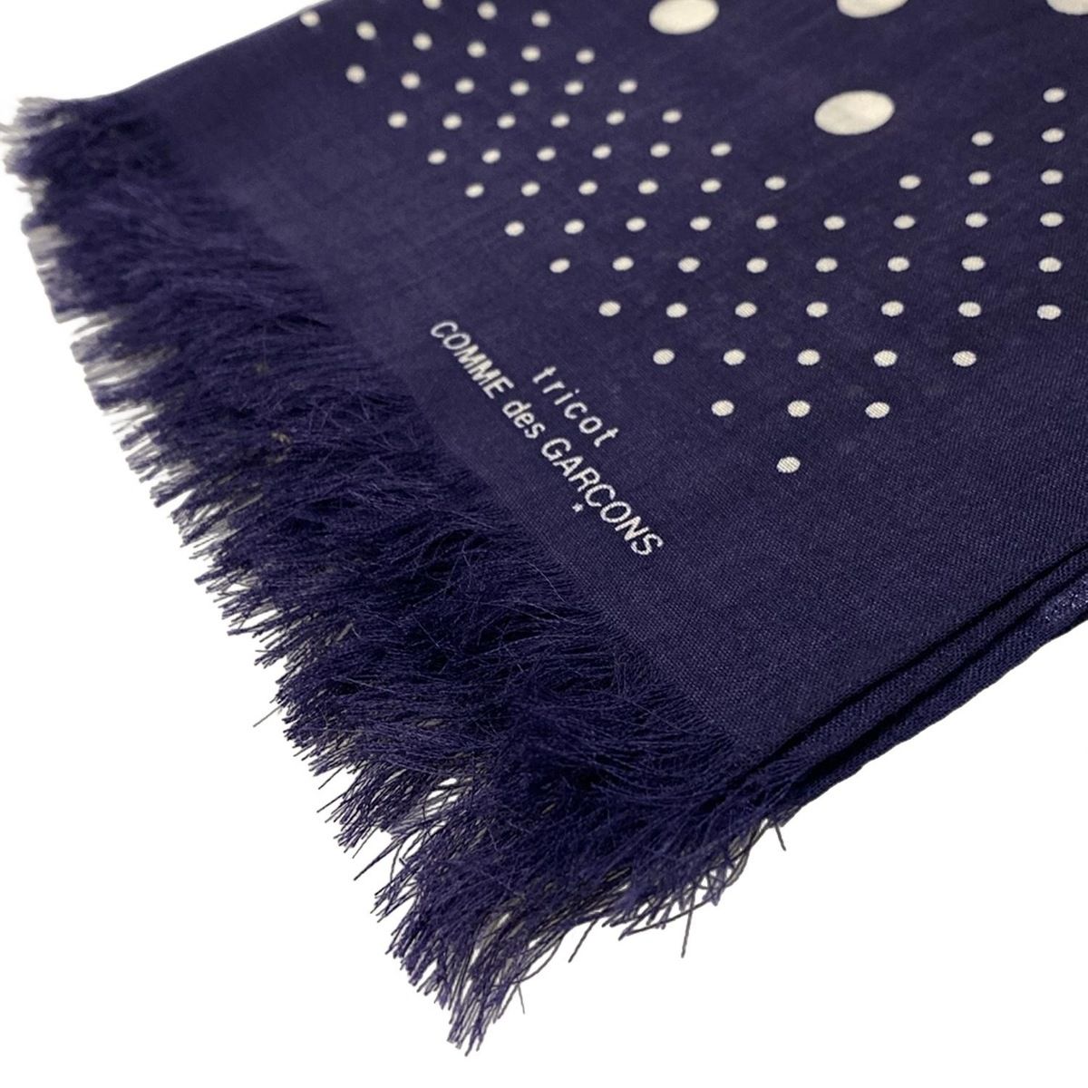 美品tricot COMME des GARÇONS ネイビー ドット ストール 美品tricot COMME des GARÇONS ネイビー ドット ストール - メルカリ