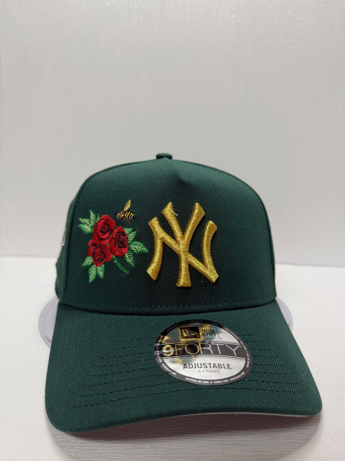 Newera ニューヨークヤンキース ワールドシリーズ1998 ローズ刺繍 9forty A-FRAME スナップバックキャップ グリーンカラー