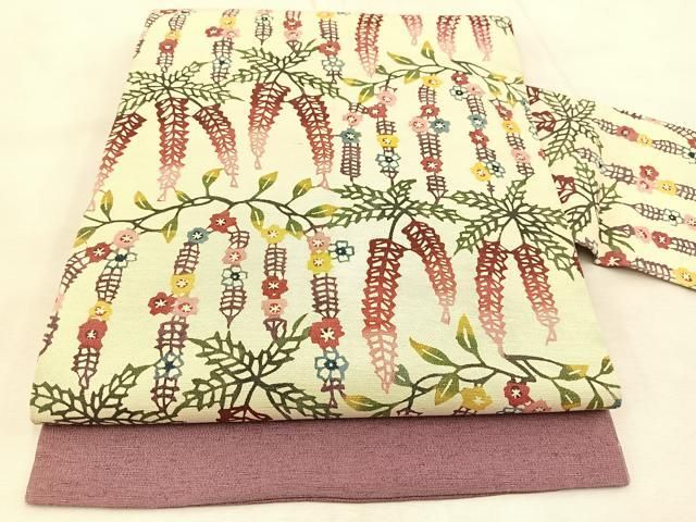 平和屋1■極上　九寸名古屋帯　紬地　型染め　ニワトリ　逸品　未使用　CZAA0308s4 平和屋1□極上 九寸名古屋帯 紬地 型染め ニワトリ 逸品 未