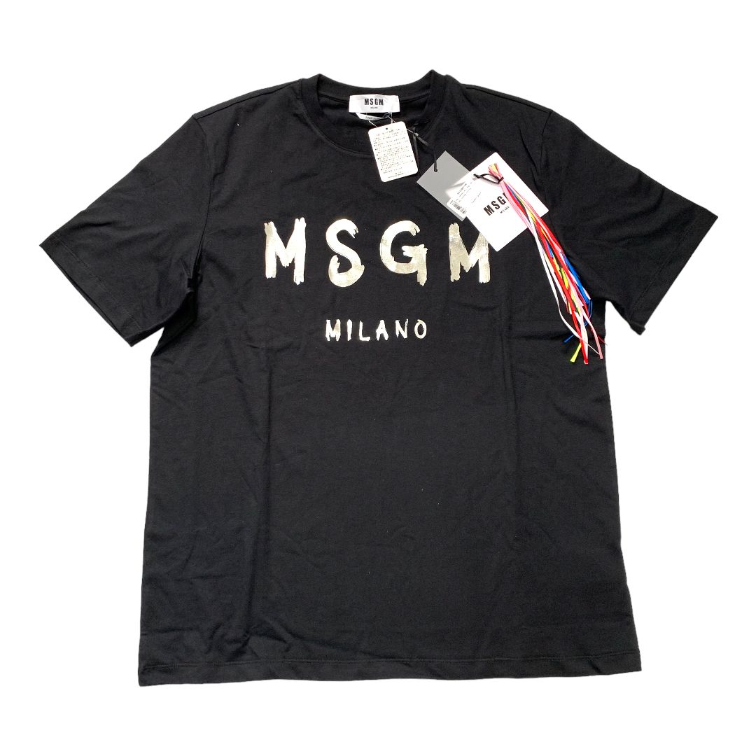 未使用品】 エムエスジーエム MSGM ロゴTシャツ メンズ シルバーロゴ