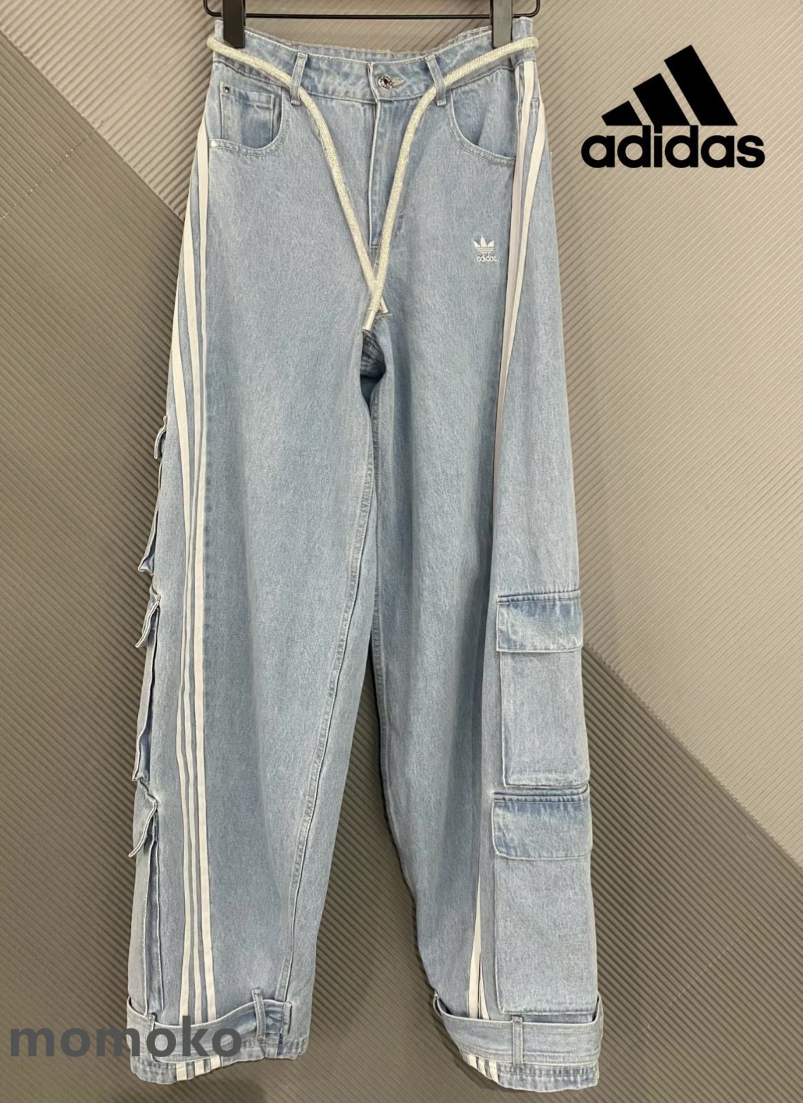 新品 adidas Originals Denim Cargo Running Pants アディダス 