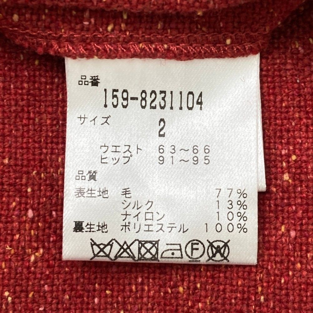 サイズ：2 MASTER BUNNY EDITION マスターバニーエディション  シルク混 裏地付パンツ  レッド系 [240101448326] ゴルフウェア レディース ストスト サイズ：2 MASTER BUNNY EDITION マスターバニーエディション