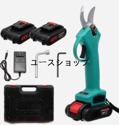 新型電動ハサミ 充電式 庭木|枝切り|果樹用|電線|ケーブルなど 剪定鋏 電池2個