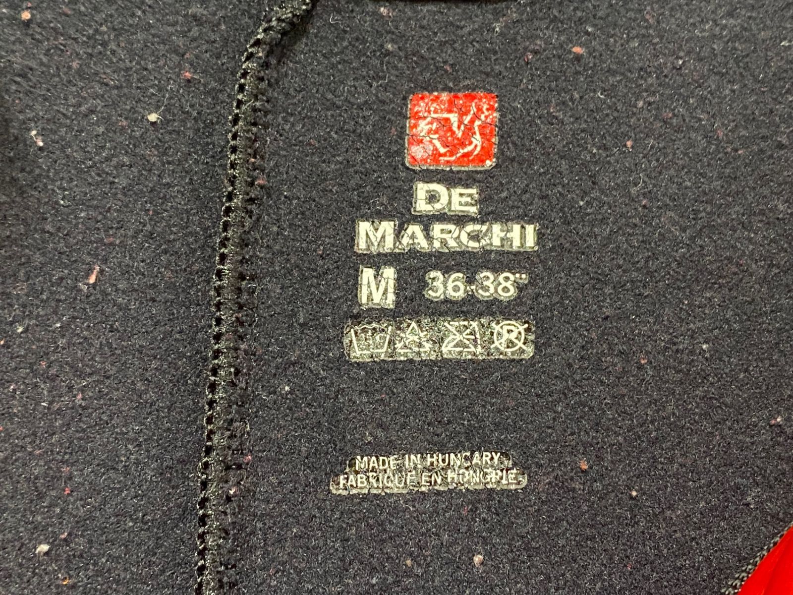 IZ548 デマルキ De Marchi 長袖サイクルジャージ 赤黒 M 裏起毛