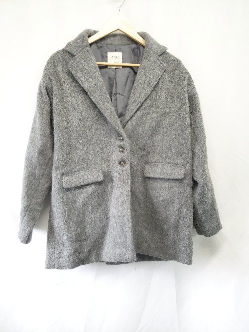 lawgy シャギー　コート　グレー lawgy（ラウジー）の「shaggy accent button jacket coat
