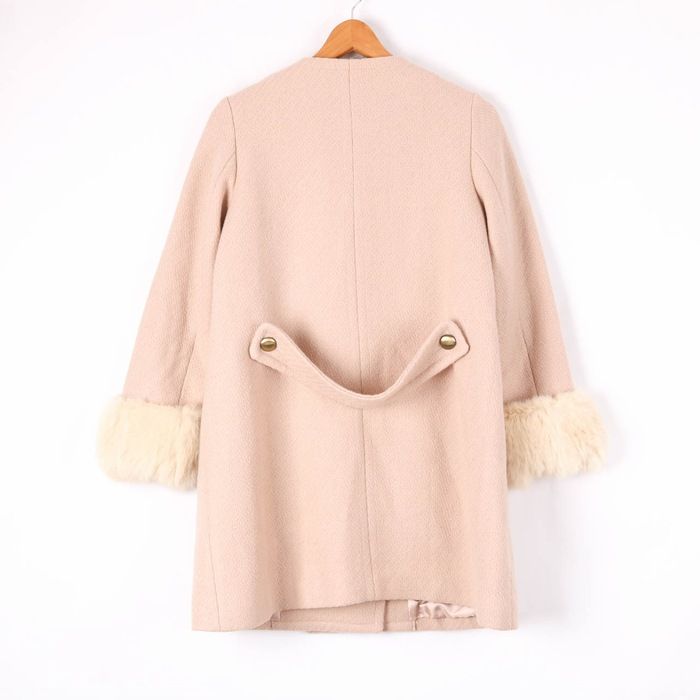 ノーカラーコート ダブルボタン ベージュ サイズM WEB限定】ノーカラー