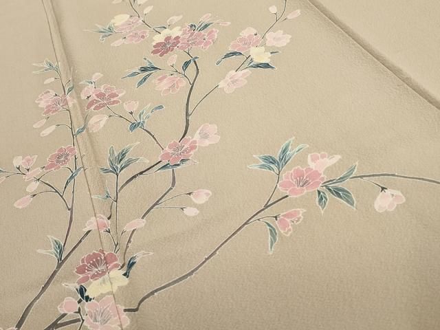 平和屋着物□訪問着 友禅 作家物 枝桜文 蜂 暈し染め 正絹 逸品  