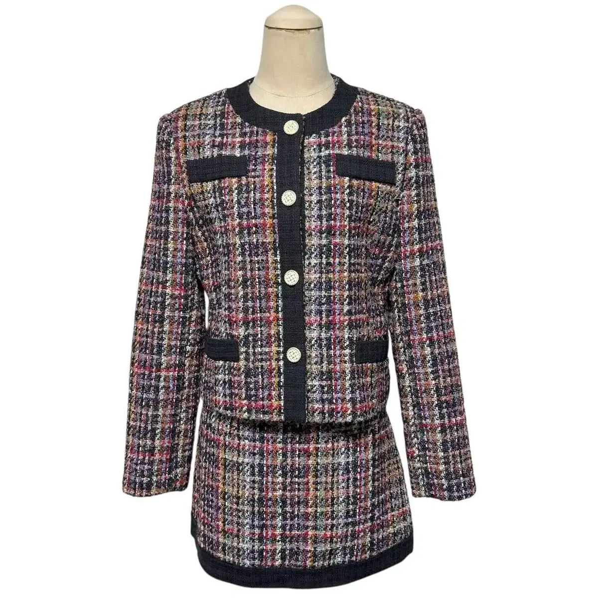 3630 マリマーケット ゴールド ジャケット ミニスカート セットアップ ツイードセット