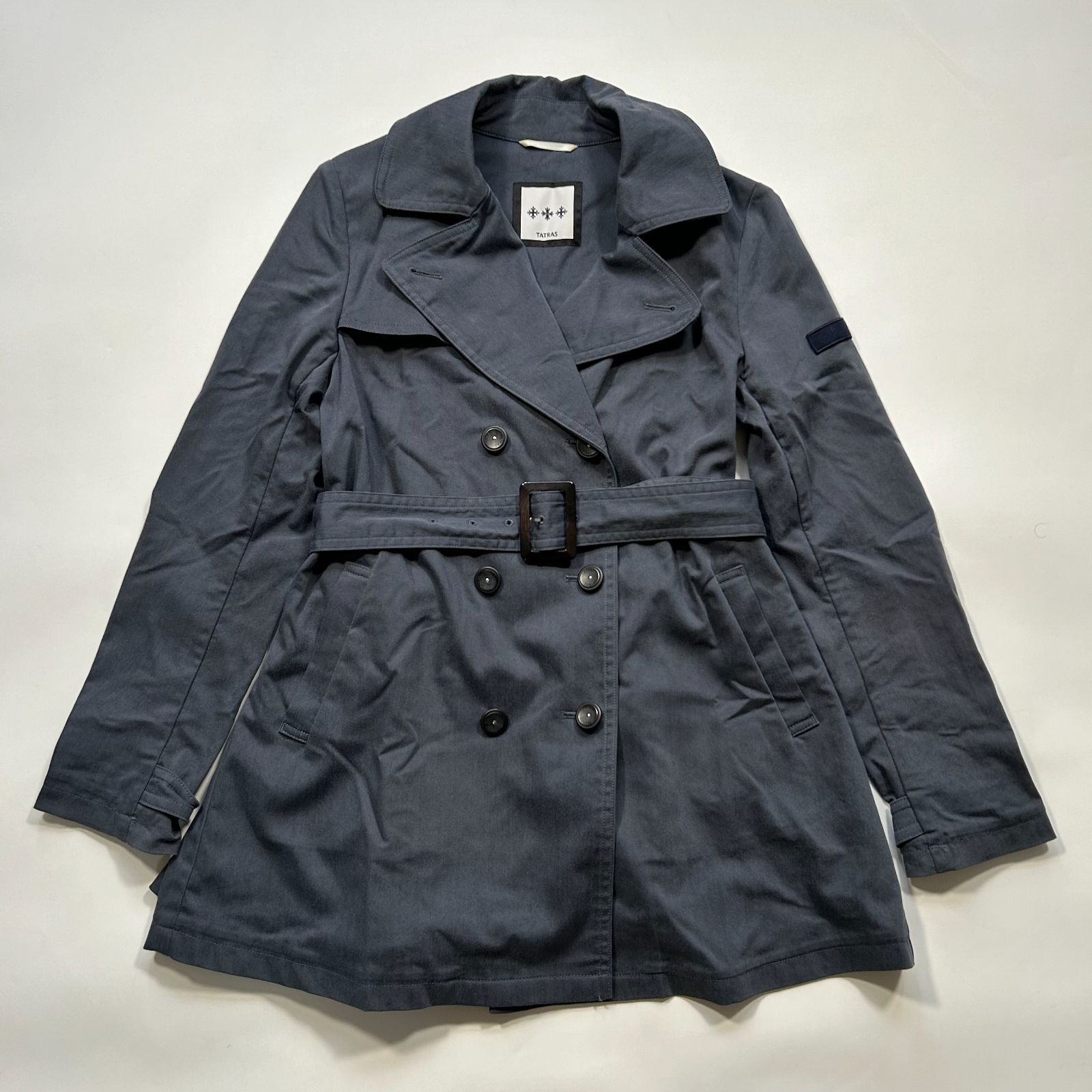 希少 大きい バーバリーズ 金ボタン ロゴ 刺繍 ステンカラー ロング